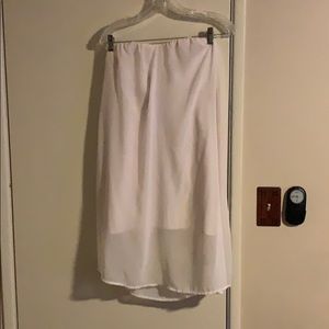 LuLu*s White chiffon strapless cocktail dress